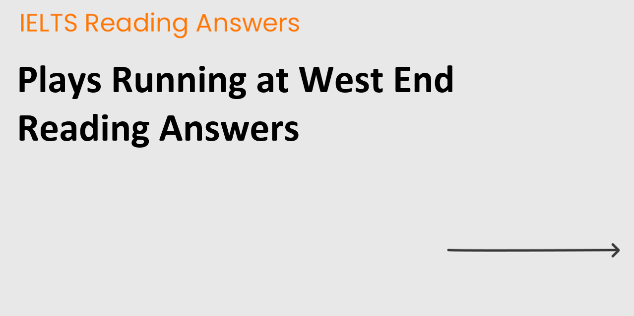 Plays Running at West End Reading Answers